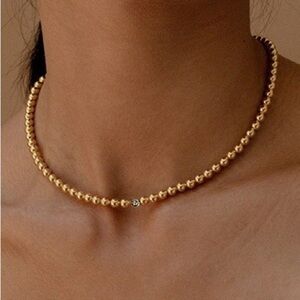 18K Gold Beaded Necklace